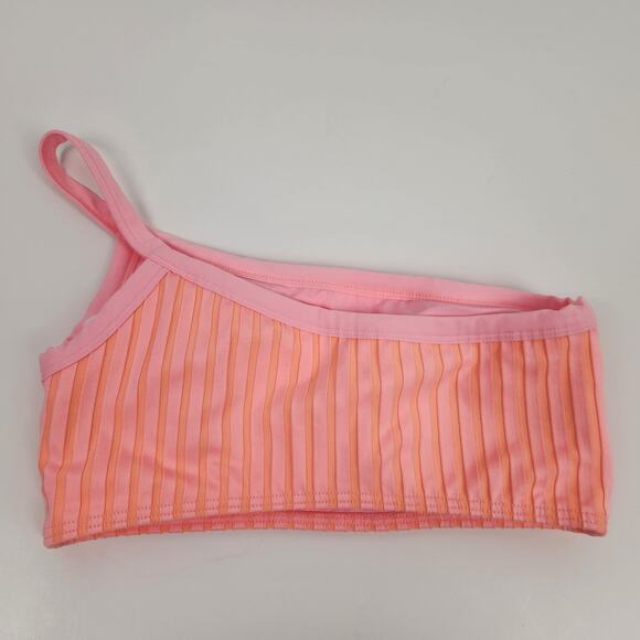 L*Space Axel Bikini Top in Pink Orange Two Tone Size Medium NWT One Shoulder - Picture 3 of 5